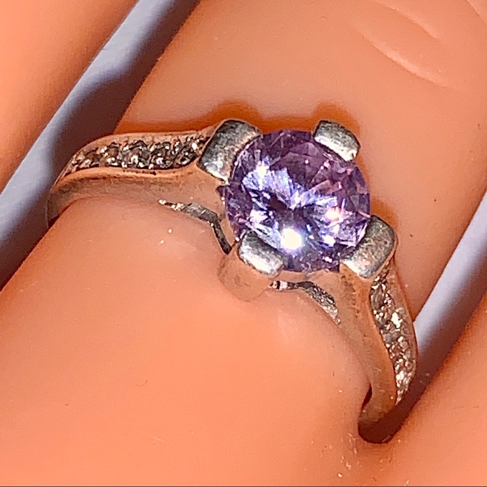 Fun & Flirty  Lavender CZ Ring in Sterling Silver
